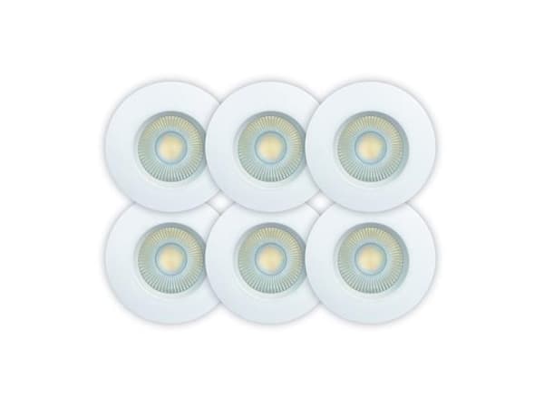 Sabina Low Profile ISO 4,9W CCT 2700K/3000K/4000K 560-590lm Ra>90 IP65 Inden/Udendørs Mat Hvid 6-pac