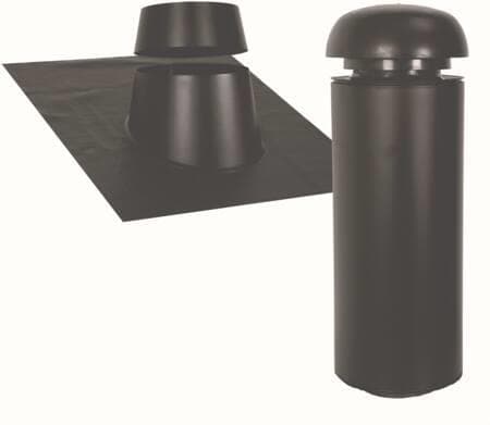 SABETOFLEX Sabeto kattohuppu 200, pituus 600 mm, kattokaltevuus 10-32°, musta/musta Flex-kannella (2 ks. putken ja kannen kanssa), toimitetaan ilman