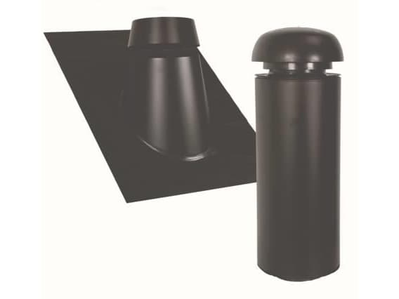 SABETOFLEX Sabeto kattohuppu 200, pituus 900 mm, kattokaltevuus 31-45°, musta/musta Flex-kannella (2 ks. putken ja kannen kanssa), toimitetaan ilman