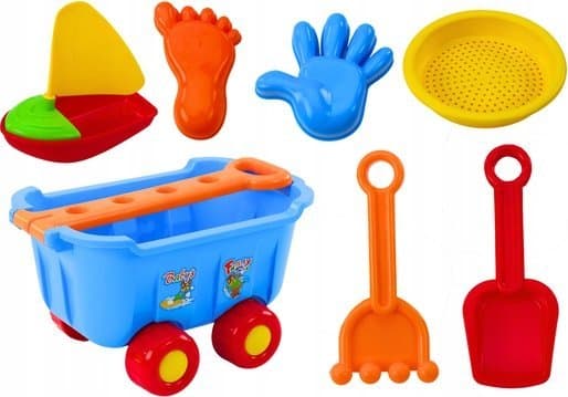 LeanToys Hiekkakärry Sininen harava lapio vene 8 El