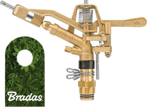 Bradas Mässing roterande pulssprinkler justerbar sektor 360 GZ 1" 50m 0161