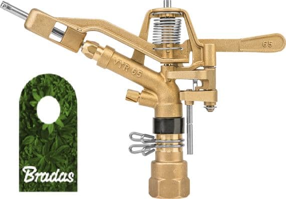 Bradas Messing Pulse Sprinkler Roterende Justerbar 360 GW 1" 50m (0277)