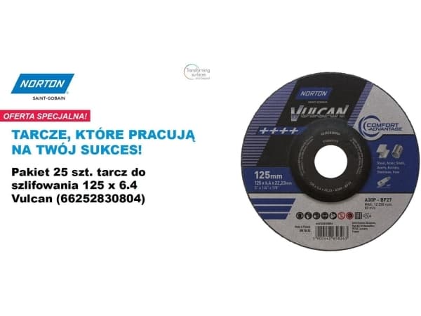 NORTON VULCAN hiomalaikka 125mm x 6.4mm A30P metallille /25kpl.