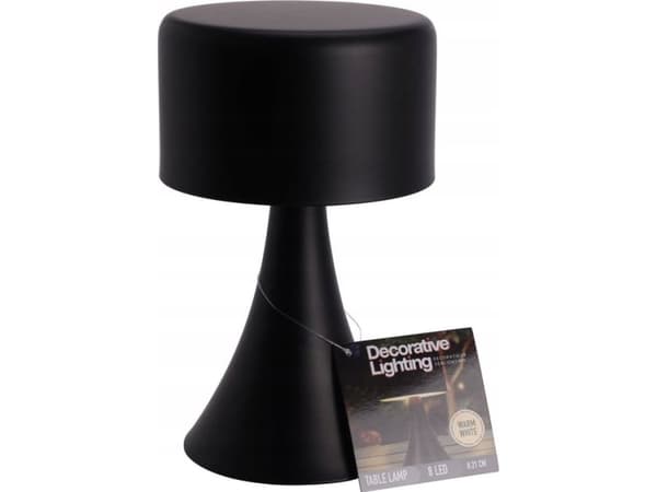 Home Styling Collection Metalowa lampka stołowa, czarna, 12 x 21 cm