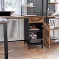 Miniatyrbillede 5 af 6: Hjørneskrivebord, L-formet computerskrivebord, kontorskrivebord med skab og skuffe, arbejdsværelse, pladsbesparende, nem montering, stål, industrielt