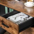 Miniatyrbillede 6 af 6: Hjørneskrivebord, L-formet computerskrivebord, kontorskrivebord med skab og skuffe, arbejdsværelse, pladsbesparende, nem montering, stål, industrielt