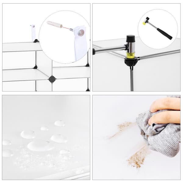 Schmall skoskab semi-transparent hvid