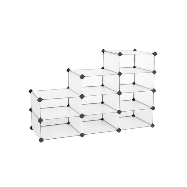 Schmall skoskab semi-transparent hvid