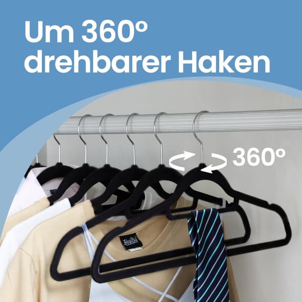Knagerække i fløjl, sæt med 20, knagerække