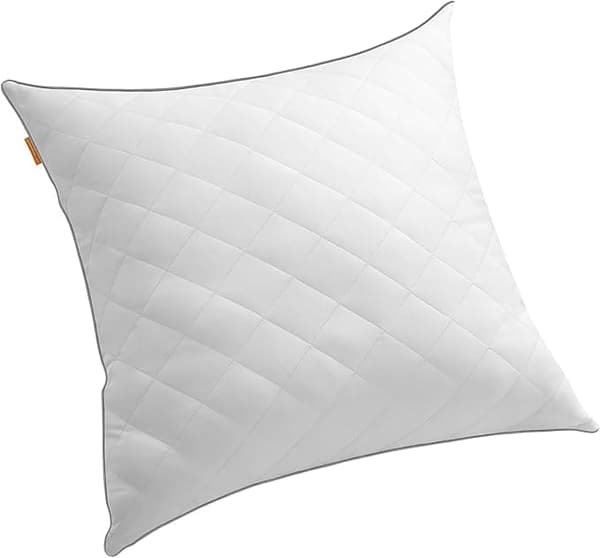 Vendbar pude 80 x 80 cm Kølende blødt betræk 1200 g fyld Vinter sommer Maskinvaskbar Tørretumbler 60°C Cloud White