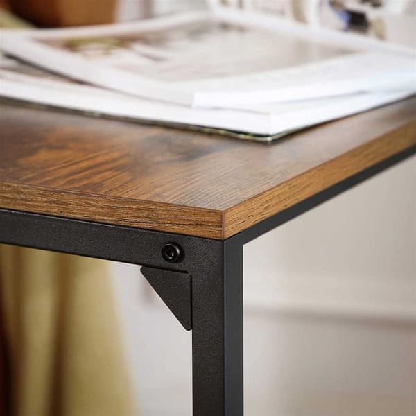 Sidebord, lille sofabord, endebord, laptopbord, til soveværelse, stue, arbejde i sengen eller på sofaen, enkel struktur, stabil, industriel stil, rus