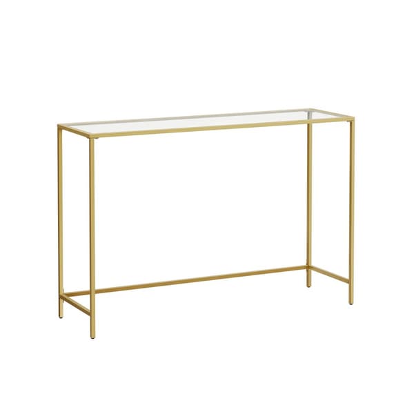 Konsolbord moderne sofabord guldfarvet-transparent
