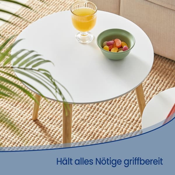Sidebordssæt rundt, 2 moderne sofaborde, minimalistisk