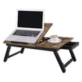 Miniatyrbillede 3 af 6: Laptop-skrivebord til seng eller sofa med justerbar vippetop, morgenmadsserveringsbakke med højdejusterbare foldeben, passer til skærmstørrelse op ti