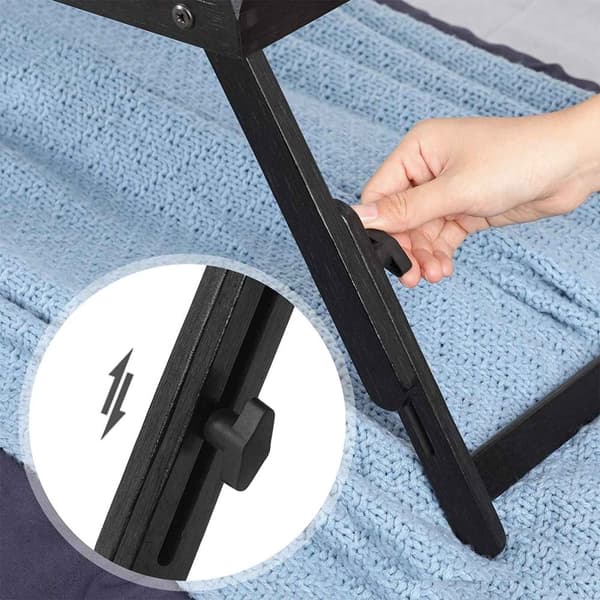 Laptop-skrivebord til seng eller sofa med justerbar vippetop, morgenmadsserveringsbakke med højdejusterbare foldeben, passer til skærmstørrelse op ti