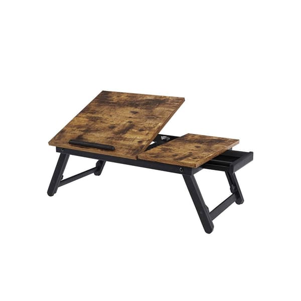 Laptopbord för säng eller soffa med justerbar lutningsbar topp, frukostserveringsbricka med höjdjusterbara hopfällbara ben, passar skärmstorlek upp t