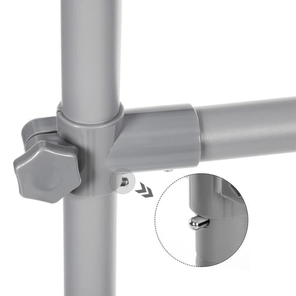 Dobbelt tøjstativ, udtrækkeligt tøjstativ, fra 87 til 150 cm, rullende tøjstativ med hylde, robust struktur, maks. statisk belastning 70 kg, til tøj