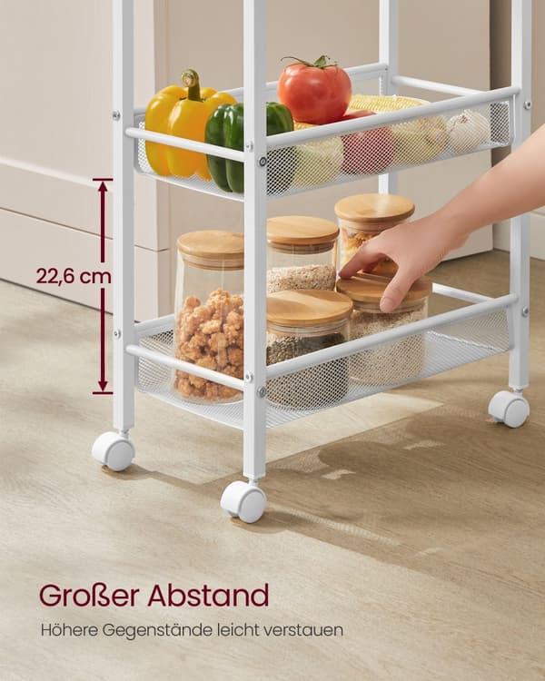Vogn med 5 niveauer på hjul 22 x 45,4 x 99,6 cm