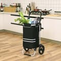 Miniatyrbillede 3 af 6: Indkøbsvogn, sammenklappelig indkøbsvogn, solid, med isoleret køletaske, stor kapacitet 35L, multifunktionel bagagevogn med hjul, aftagelig rygsæk, s