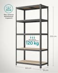 Pikkukuva 6 / 6: Autotallin hyllystöt Harmaa 200 x 100 x 50 cm GLR050G01