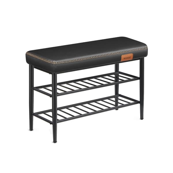 EKHO Collection LSB054B01 Skobänk, Sittplats, Entré, Konstläder, Sömmar, 60-talsstil, Modern, Max belastning 135 kg, 30 x 80 x 50 cm, Ink Black