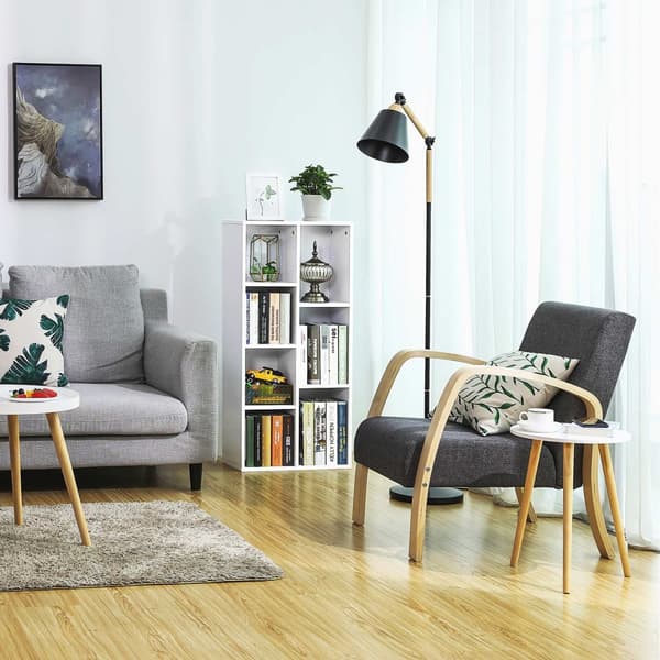 Enkel bogreol med 7 rum, hvid