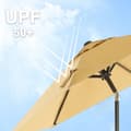Miniatyrbillede 4 af 6: 197 cm haveparasol, UPF 50+, solafskærmning, 30° hældning i 2 retninger, håndsving til åbning og lukning, til udendørs haver, pool, balkon, terrasse,
