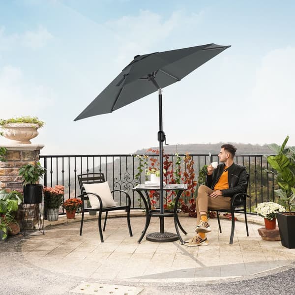 197 cm haveparasol, UPF 50+, solafskærmning, 30° hældning i 2 retninger, håndsving til åbning og lukning, til udendørs haver, pool, balkon, terrasse,