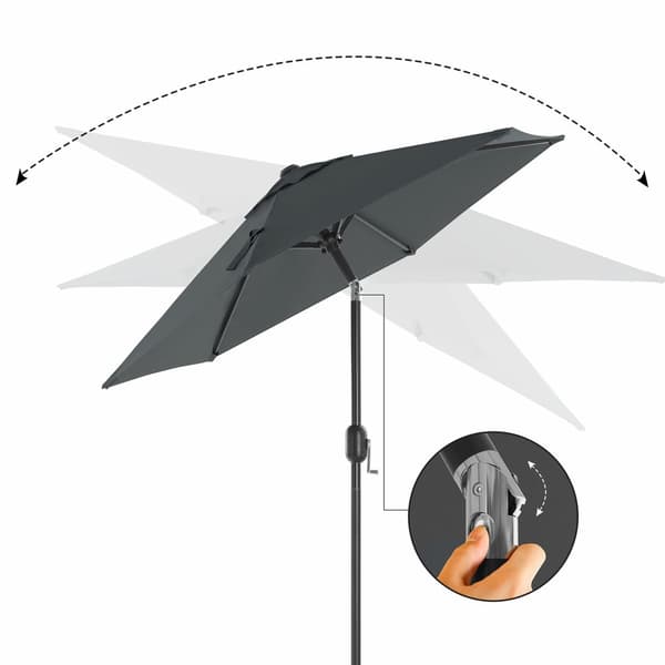 197 cm haveparasol, UPF 50+, solafskærmning, 30° hældning i 2 retninger, håndsving til åbning og lukning, til udendørs haver, pool, balkon, terrasse,