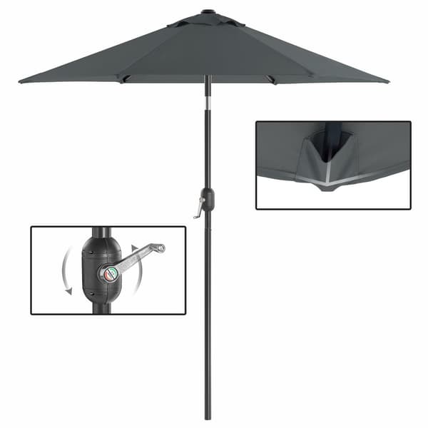 197 cm haveparasol, UPF 50+, solafskærmning, 30° hældning i 2 retninger, håndsving til åbning og lukning, til udendørs haver, pool, balkon, terrasse,