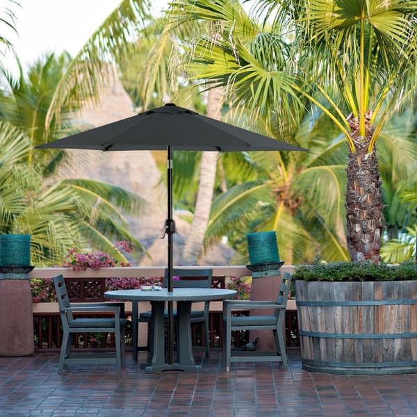 197 cm haveparasol, UPF 50+, solafskærmning, 30° hældning i 2 retninger, håndsving til åbning og lukning, til udendørs haver, pool, balkon, terrasse,