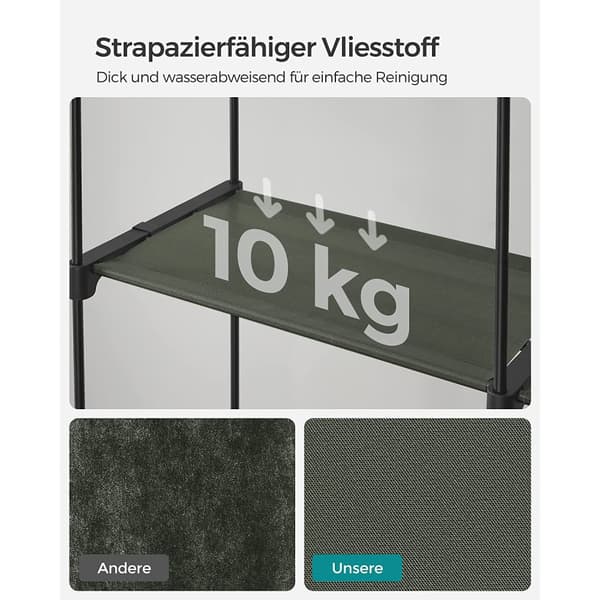 Tyggarderob med 2 klädstänger salvia grön
