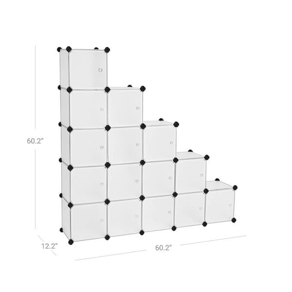 15-kuutioinen DIY-varastoinnin järjestäjäyksikkö, muovinen kaappi, vaatekaappi, ovilla, vaatteille, kengille, kengille, leluille, kirjoille, helppo k