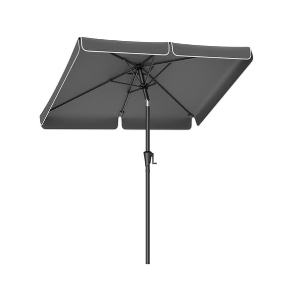 Parasoll 200 x 150 cm rektangulär grå