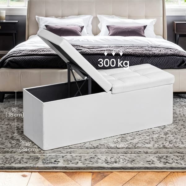 Bänk med förvaringsutrymme, fällbar sittmöbel, förvaringsmöbel