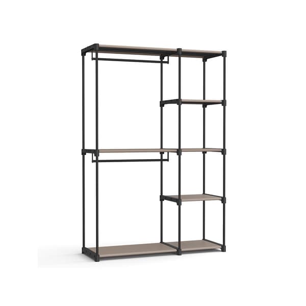 Garderob öppen med klädstänger 43 x 124 x 182 cm Taupe