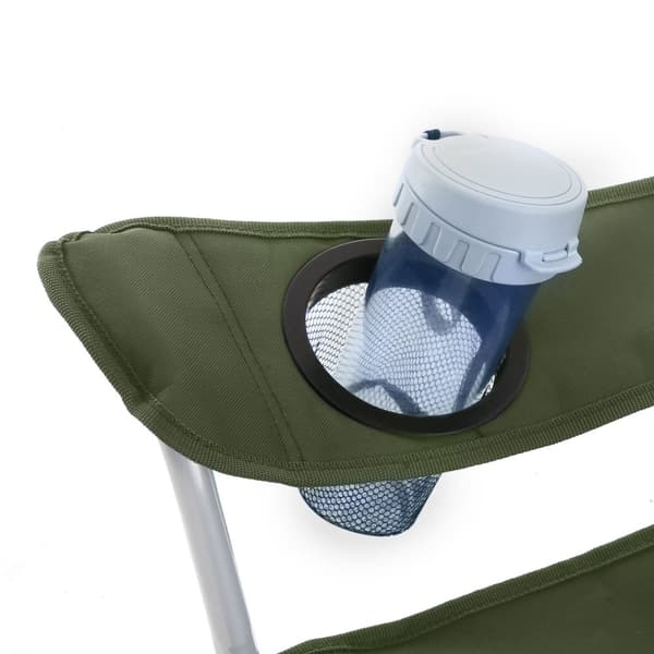 Hopfällbara campingstolar, set om 2 utomhusstolar, med armstöd, mugghållare, bärbar, 120 kg kapacitet, för camping, trädgård, fiske, strand, balkong,