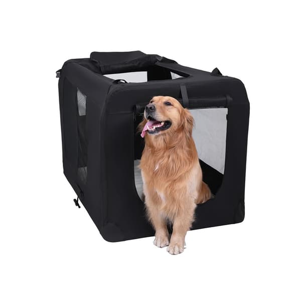 B00TI0V2XC Hundlåda för bil, hundtransportlåda, hopfällbar kattlåda, Oxford-tyg, XXL, 91 x 63 x 63 cm, svart , 4700 g