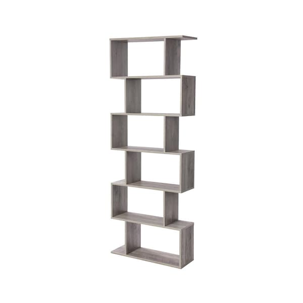 Bokhyllor, 6-facks bokhylla, rumsavdelare, kubhylla, fristående förvaringshylla, modern stil, för vardagsrum, sovrum, kontor, Greige LBC061M01