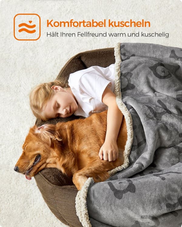 Vattentät hundfilt XXL maskintvättbar grå
