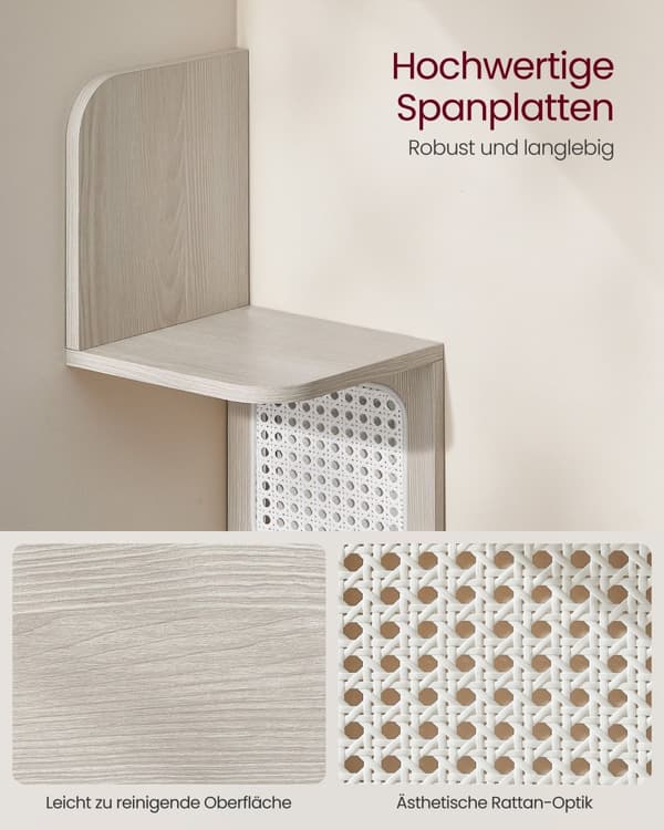 Hörnhylla med 5 nivåer i sicksackform havremjölsbeige