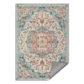 Miniatyrbillede 3 af 6: Area Rug 120 x 170 cm Living Room Rug Non-Slip Rug Traditional Vintage Style Living Room Kitchen Hallway Dining Room Machine Washable Aqua Blue
