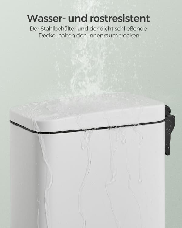 Kosmetikspand 10 liter med låg, hvid