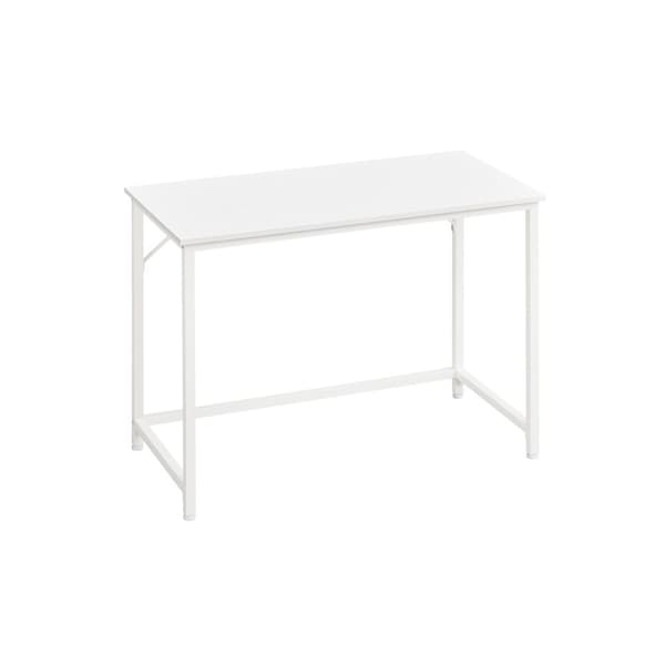 Datorskrivbord, kontorsskrivbord, 100 x 50 x 76 cm, för arbetsrum, sovrum, vardagsrum, Maple White och Cloud White LWD041W44