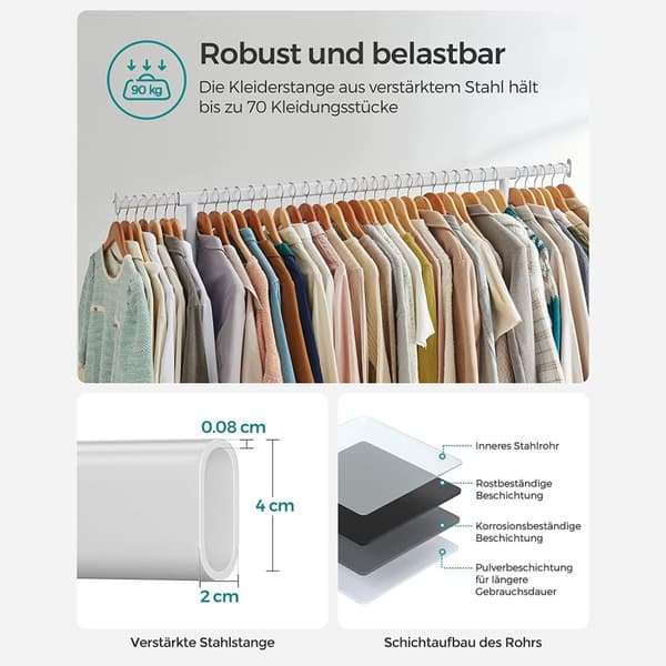 Vaateteline, jossa on ulosvedettävä vaatetanko
