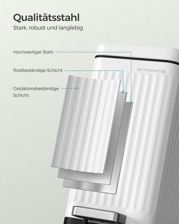 Kosmetikhink 10 liter med lock molnvit
