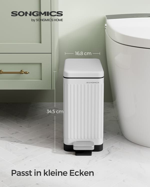 Kosmetikhink 10 liter med lock molnvit