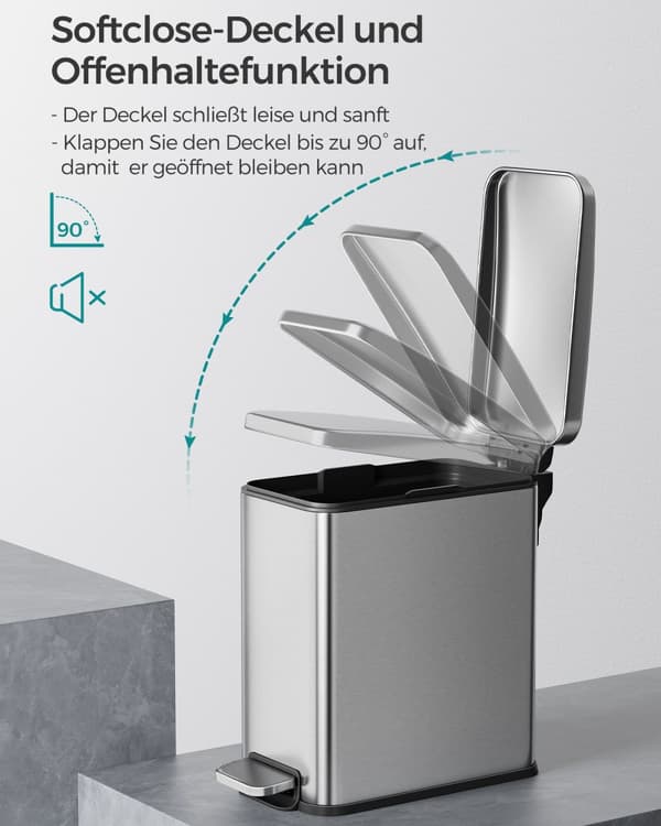 Kosmetikhink 10 liter med lock silver