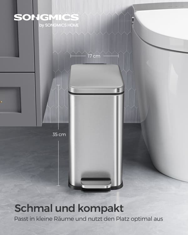 Kosmetikhink 10 liter med lock silver