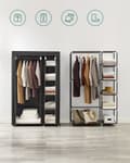 Miniatyrbillede 3 af 6: Stofgarderobe 175 x 110 cm sort